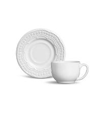 X�cara de Ch� Madeleine Branca de Cer�mica