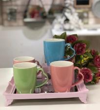 Caneca de Cer�mica com Al�a de Cora��o Azul da Cromus