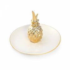 Mini Prato de Abacaxi Dourado de Porcelana
