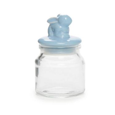 Pote de Vidro Coelho Azul