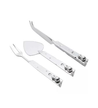 Conjunto com 3 Pe�as para Queijo em Zamac Ratinho