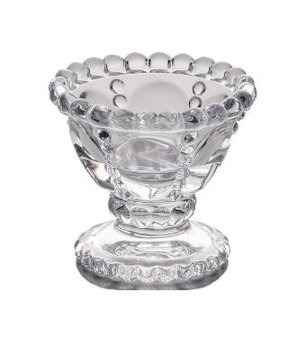 Bowl Pequeno de Bolinha com P� em Vidro Pearl 8cm
