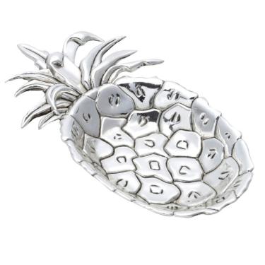 Bandeja em Zamac Abacaxi Prateada da Lyor