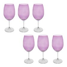 Jogo c/6 Ta�as para �gua Anna Roxa em Cristal 540ml