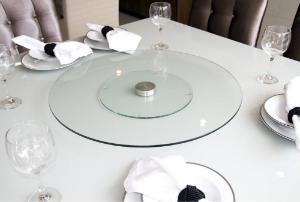 Centro de Mesa Girat�rio Redondo de Vidro com 35 cm da Full Fit