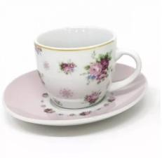 X�cara de Caf� em Porcelana Romance Rosa da Casa Ambiente