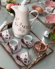 X�cara de Caf� em Porcelana Romance Rosa da Casa Ambiente