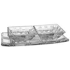 Travessa com 2 Bowls em Cristal Ediburgo