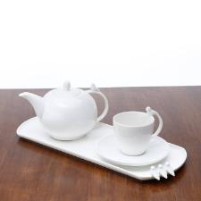 Prato para Bolo de Porcelana Retangular Birds