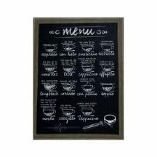 Quadro de Madeira Menu Caffe