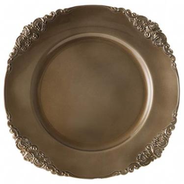 Sousplat Vitoriano Champanhe Escuro