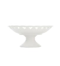 Fruteira M�dia com P� de Dolomita Hearts Branco da Lyor