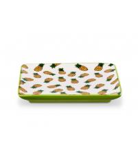 Prato para Servir em Cer�mica de Abacaxi