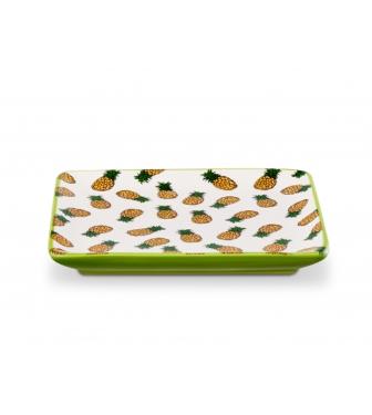 Prato para Servir em Cer�mica de Abacaxi