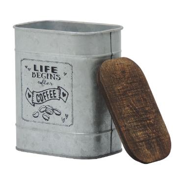 Lata com Tampa de Madeira Coffee