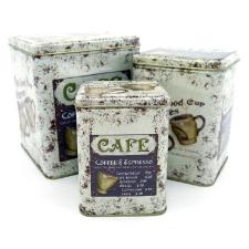 Jogo de 3 Latas Para Caf� Quadradas