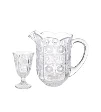 Conjunto 7 Pe�as com 1 Jarra e 6 Ta�as de Vidro Starry