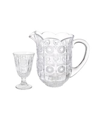 Conjunto 7 Pe�as com 1 Jarra e 6 Ta�as de Vidro Starry