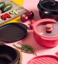 Conjunto de Panelas de Cer�mica 4 Pe�as Cookware Ros�