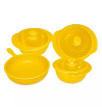 Conjunto de Panelas de Cer�mica 4 Pe�as Cookware Amarela