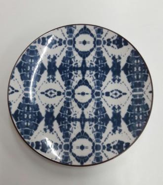 Prato de Sobremesa em Porcelana Bordado Azul