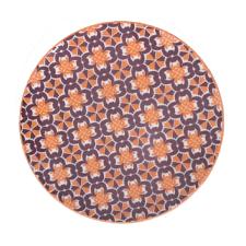 Prato de Sobremesa em Porcelana Bordado Laranja