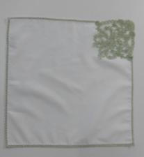 Guradanapo de Tecido Off White com Bordado Verde