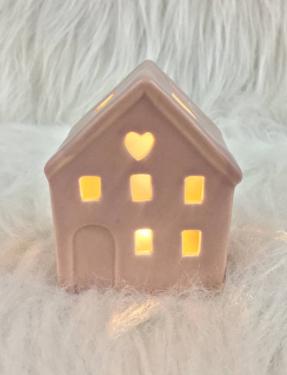 Casa Pequena de Porcelana com Luz Led