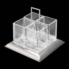 Porta Talher de Cristal e A�o Inox Torcello da Wolff