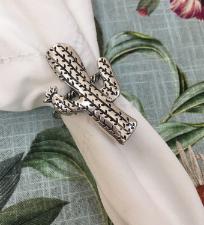 Conjunto com 4 An�is de Guardanapo em Zamac Cactus da Rojemac