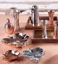 Petisqueira de Cer�mica Folha Ros� Gold