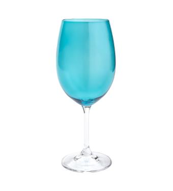 Jogo com 6 Ta�as para Vinho de Cristal Klara Turquesa