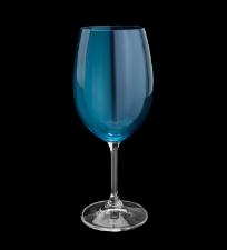 Jogo com 6 Ta�as para Vinho de Cristal Klara Turquesa