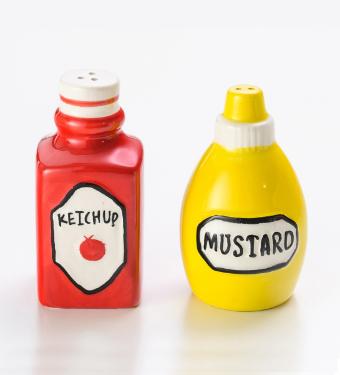 Saleiro e Pimenteiro Ketchup e Mostarda Dolomita