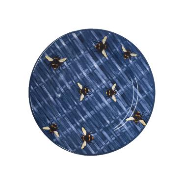 Prato de Sobremesa em Cer�mica Bee Azul da Scalla