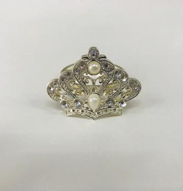 Anel de Guardanapo Coroa Prateada