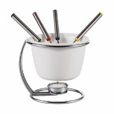 Jogo para Fondue 450ml de Porcelana com 4 Garfos Inox e Vela