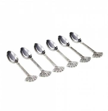 Jogo com 6 Colheres para Bolo Pav�o da Lyor