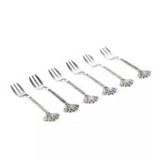 Jogo com 6 Garfos para Bolo Pav�o da Lyor