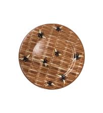 Prato de Sobremesa em Cer�mica Bee Palha da Scalla