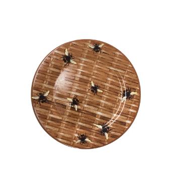 Prato de Sobremesa em Cer�mica Bee Palha da Scalla