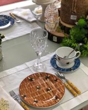 Prato de Sobremesa em Cer�mica Bee Palha da Scalla