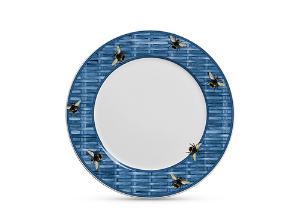 Prato Raso em Cer�mica Bee Azul da Scalla