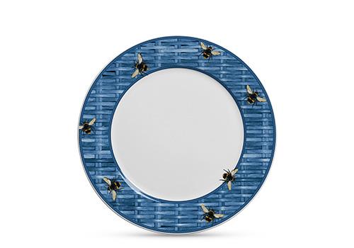 Prato Raso em Cer�mica Bee Azul da Scalla