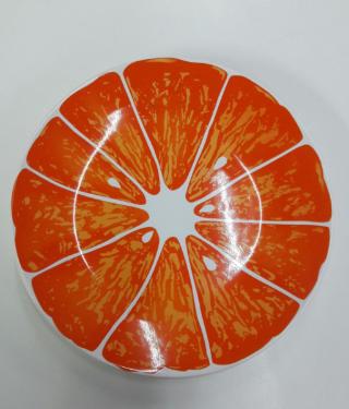 Prato de Sobremesa em Cer�mica Laranja Ibiza da Scalla