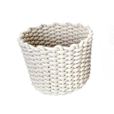 Cesto Medio em Corda Branco da Craw