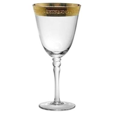 Ta�a para Vinho Tinto com Detalhe Dourado