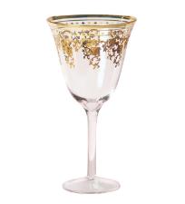 Ta�a para �gua de Cristal com Filigrano Dourado