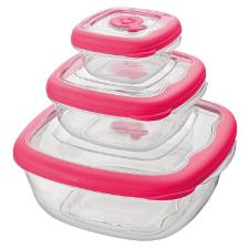 Conjunto com Tr�s Potes Quadrados vermelho