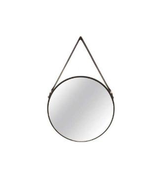 Espelho Decorativo Preto de Metal Pequeno